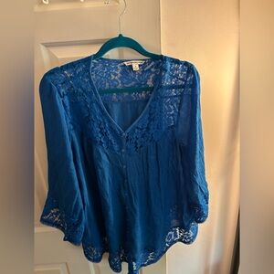 Zac & Rachel Blue Lace Blouse
